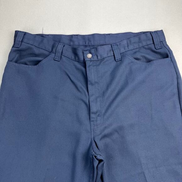 Vintage Levis Sta-Prest Pants Mens 42 Navy Blue Chino Straight Leg Slacks 80s - Picture 2 of 16